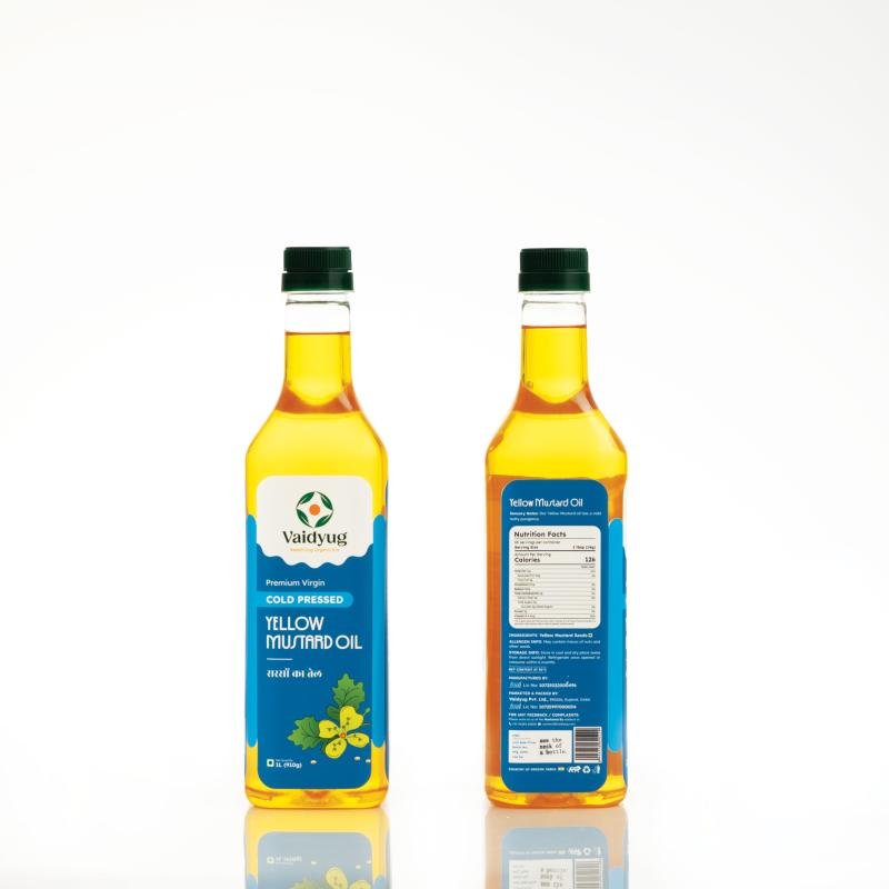 Yellow Mustard Oil - 500ml, 1000ml Bottle(Plastic, Glass)